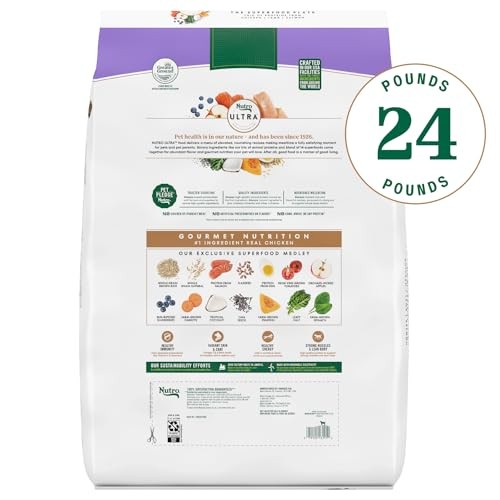 Nutro Ultra Adult Dry Dog Food with a Trio of Proteins from Chicken, Lamb and Salmon, 24 Lb Bag thumbnail