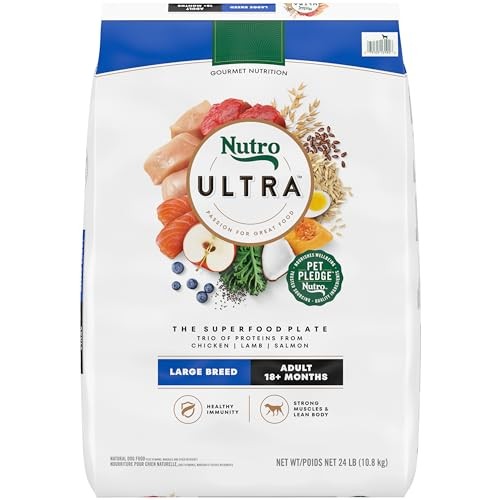 Nutro Ultra Adult Large Breed Dry Dog Food, Chicken, Lamb and Salmon Protein Trio, 24 Lb Bag