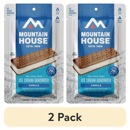 (2 Pack) Mountain House Vanilla Ice Cream Sandwich  Freeze-Dried Backpacking & Camping Food  Ready to Eat