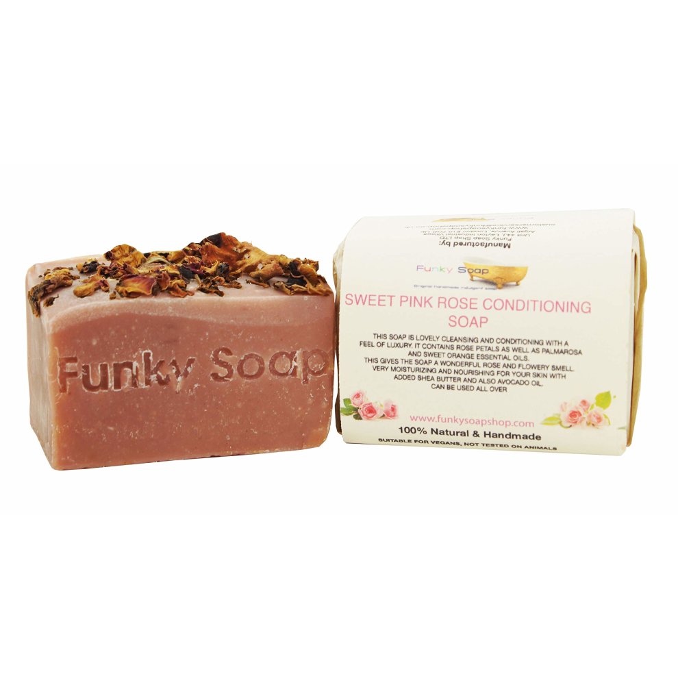 1 Piece Pink Sweet Rose Conditioning Soap 100% Natural Handmade Aprox.120g