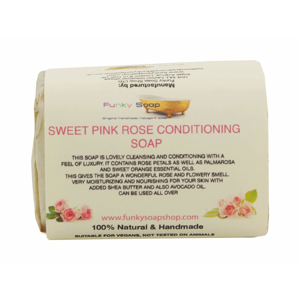 1 Piece Pink Sweet Rose Conditioning Soap 100% Natural Handmade Aprox.120g thumbnail