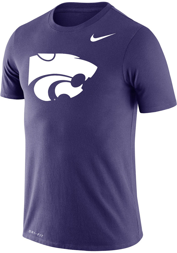 Nike K-State Wildcats Purple Logo Short Sleeve T Shirt, Purple, 65% COTTON / 35% POLYESTER, Size S