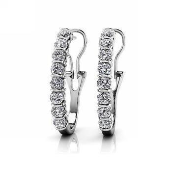 Harry Chad Enterprises 23310 1.80 CT Gold Lady Round Diamond Hoop Earring