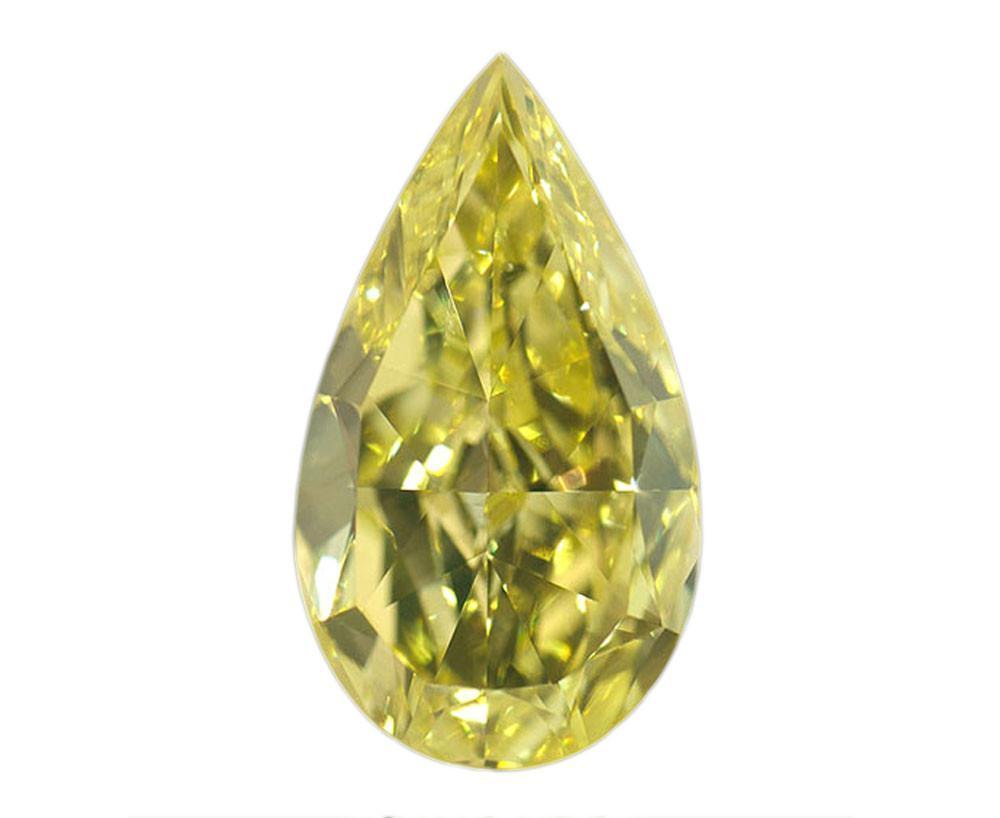 Harry Chad Enterprises 8532 3.01 CT Sparkling Yellow Canary Pear Cut Loose Diamond