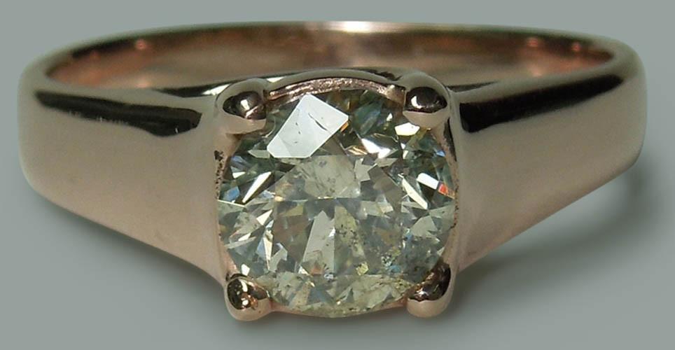7287 1.50 CT Rose Gold 14K Round Brilliant Diamond Solitaire Ring