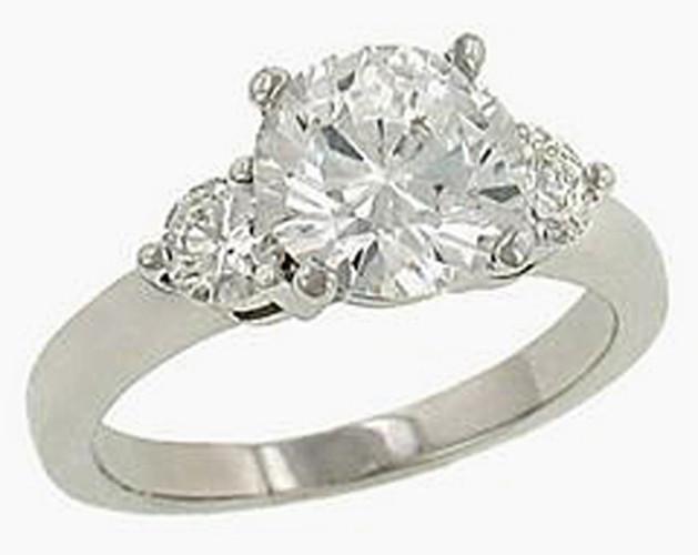 3252 3.81 CT Diamonds 3 Prong Ring 3 Stone White Gold Ring