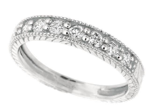 Harry Chad Enterprises 7950 0.50 CT 14K Sparkling Round Diamond Wedding Eternity Band Ring - White Gold
