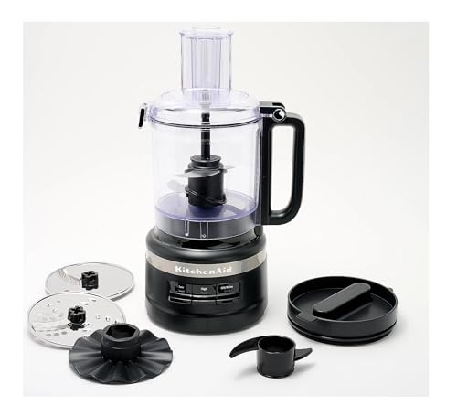 KitchenAid 9-Cup Food Processor Plus Julienne Disc Slice Shred Chop Stir Whipping Dough Blade Black Matte