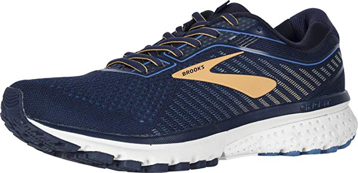 Men's Brooks Ghost 12 Running Shoe, Size: 11 4E, Navy/Deep Water/Gold thumbnail