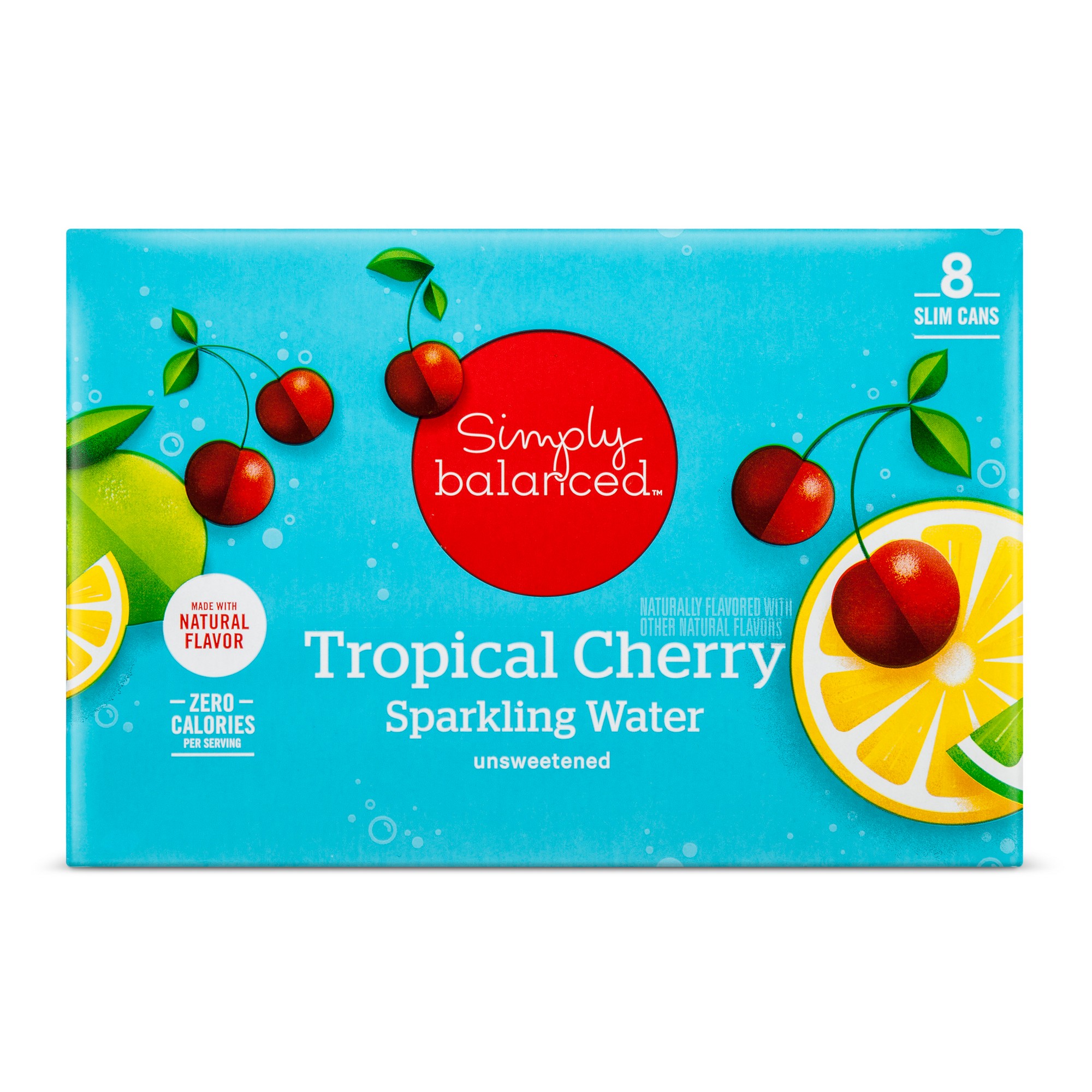 Tropical Cherry Sparkling Water - 8pk/12 Fl Oz Cans - Simply Balanced thumbnail