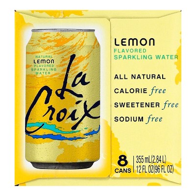 LaCroix Sparkling Water Lemon - 8pk/12 Fl Oz Cans thumbnail