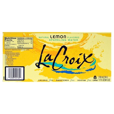 LaCroix Sparkling Water Lemon - 8pk/12 Fl Oz Cans thumbnail