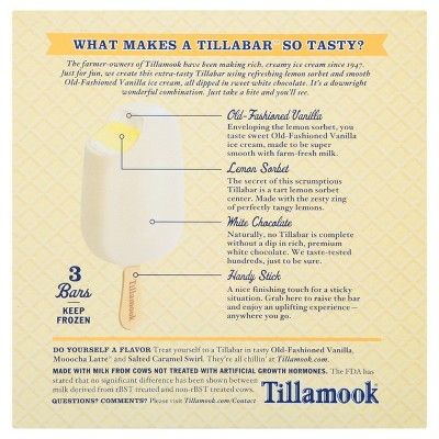 Tillamook White Chocolate Lemonilla Ice Cream & Shorbet Bars - 3pk thumbnail