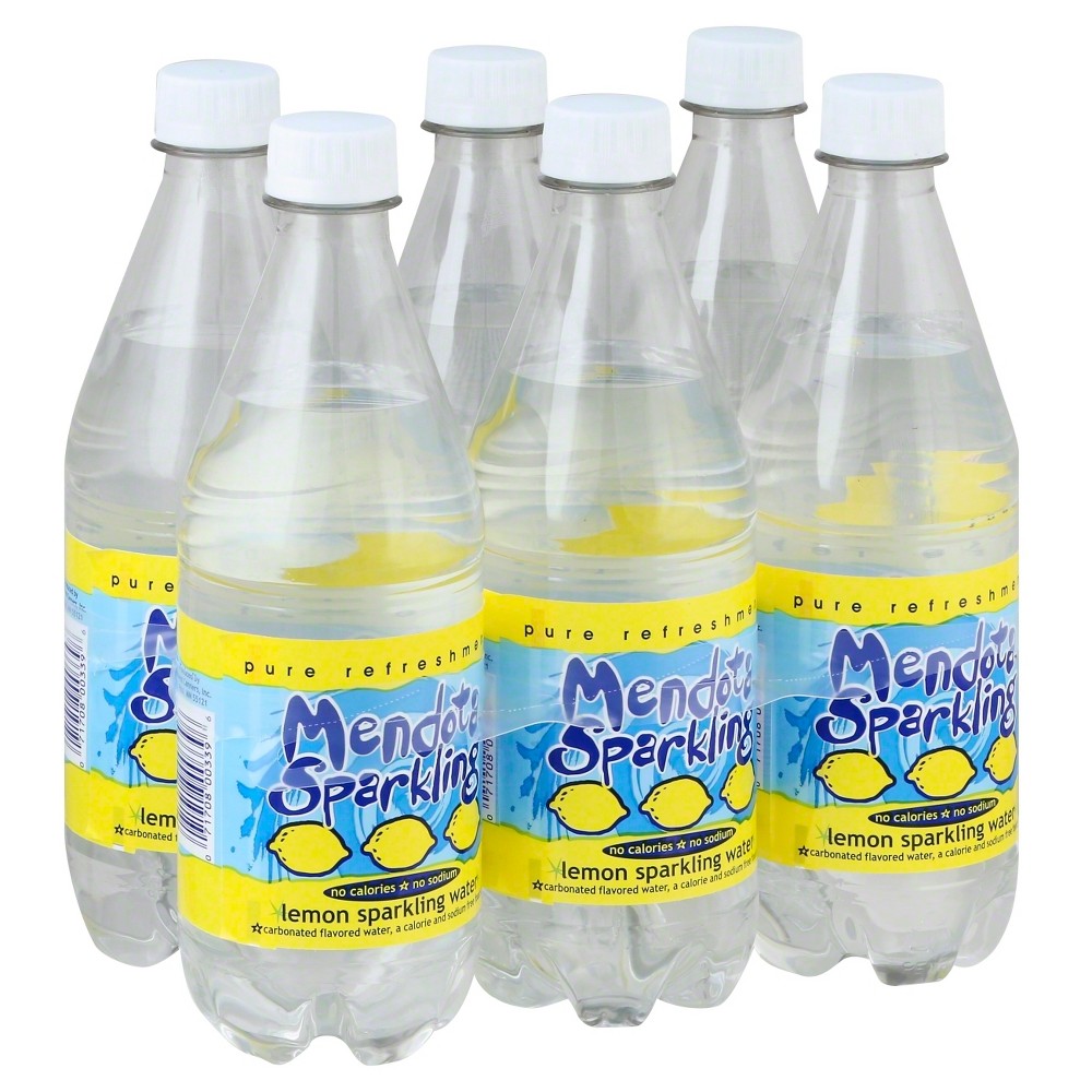 Mendota Springs Lemon Sparkling Water - 6pk/20 Fl Oz Bottles