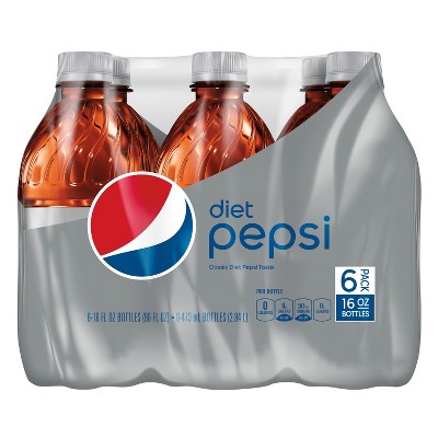 Diet 0 Calorie Pepsi Cola Soda - 6pk/16 Fl Oz Bottles thumbnail