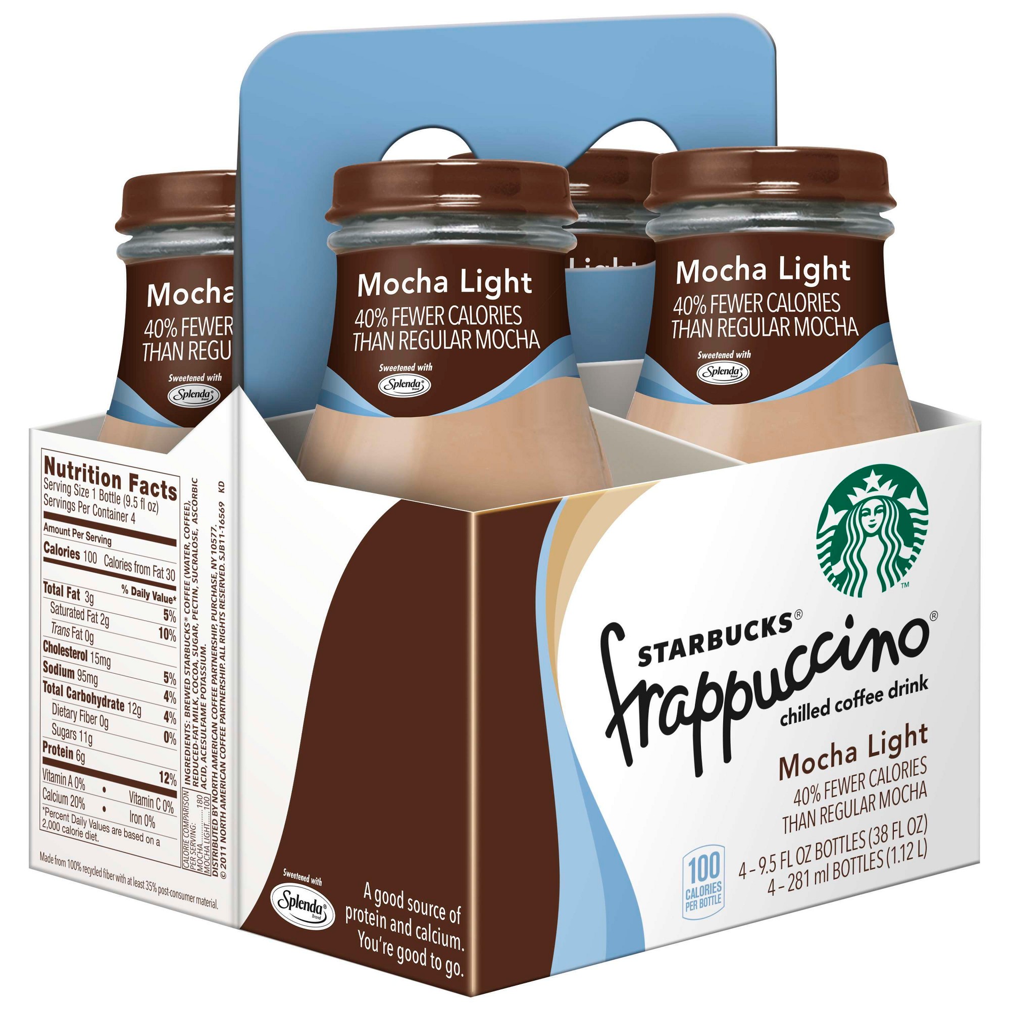 Starbucks Frappuccino Mocha Lite Coffee Drink - 4pk/9.5 Fl Oz Glass Bottles thumbnail