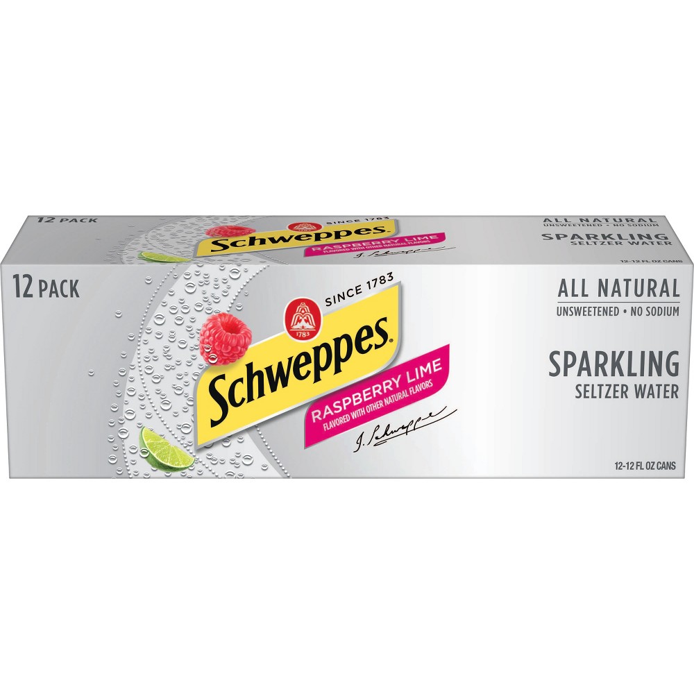 Schweppes Raspberry Lime Sparkling Seltzer Water - 12pk/12 Fl Oz Cans