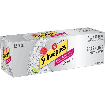 Schweppes Raspberry Lime Sparkling Seltzer Water - 12pk/12 Fl Oz Cans thumbnail