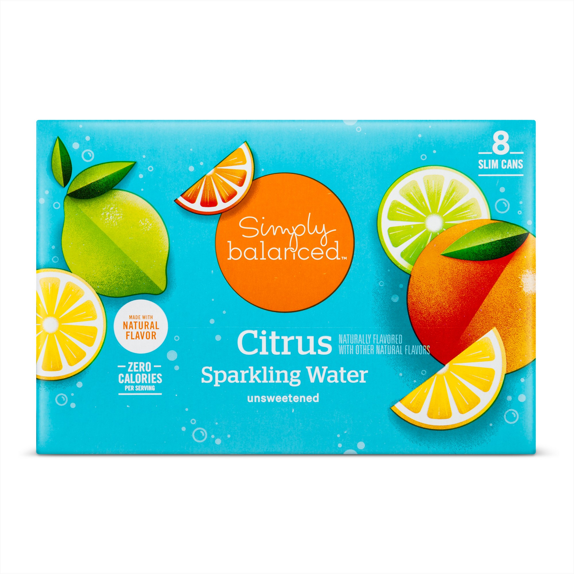 Citrus Sparkling Water -8pk/12 Fl Oz Cans - Simply Balanced thumbnail