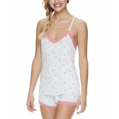 Sleep & Co Women's Sleep Bottoms Brite - Mint Spring Floral Short Pajama Set - Juniors