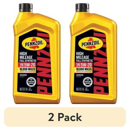 (2 Pack) Pennzoil High Mileage Full Synthetic 5W-20 Motor Oil  1 Quart