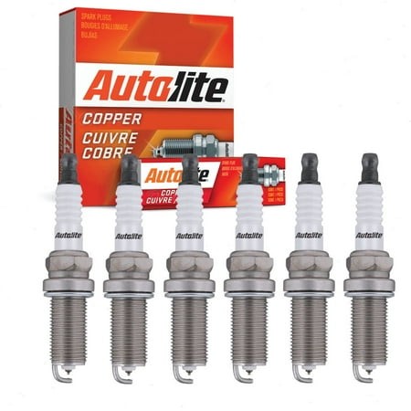 6 Pc Autolite 5325 Copper Core Spark Plugs for 446 5018 6076 Ignition Wire Secondary