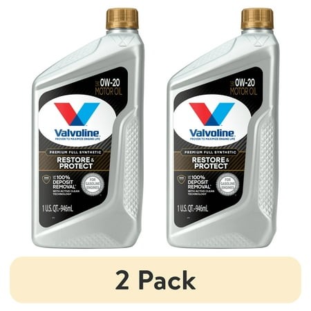 (2 Pack) Valvoline Restore & Protect Full Synthetic 0W-20 Motor Oil 1 QT