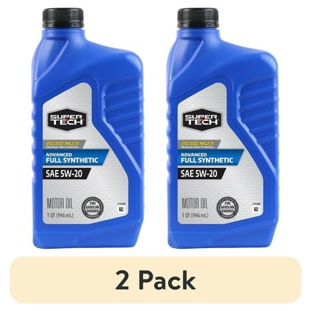 (2 Pack) Super Tech Advanced Full Synthetic Motor Oil SAE 5W-20  1 Quart