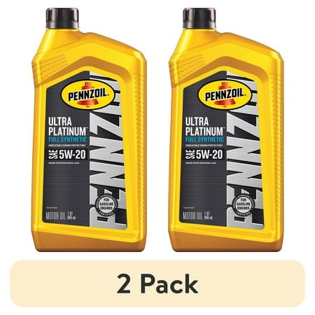 (2 Pack) Pennzoil Ultra Platinum Full Synthetic 5W-20 Motor Oil  1 Quart