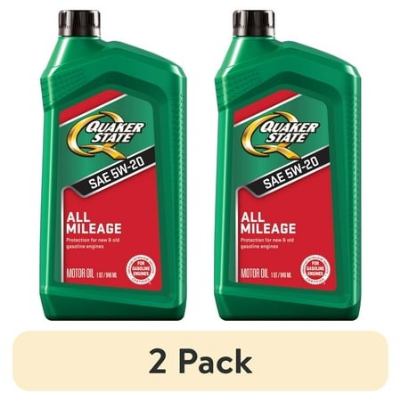 (2 Pack) Quaker State All Mileage 5W-20 Motor Oil  1 Quart