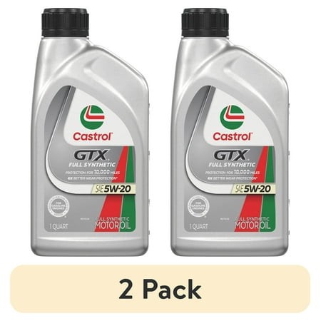 (2 Pack) Castrol GTX Full Synthetic 5W-20 Motor Oil  1 Quart