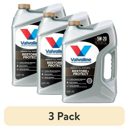 (3 Pack) Valvoline Restore & Protect Full Synthetic 5W-20 Motor Oil 5 QT