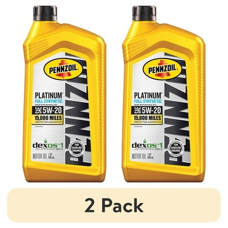 (2 Pack) Pennzoil Platinum Full Synthetic 5W-20 Motor Oil  1 Quart