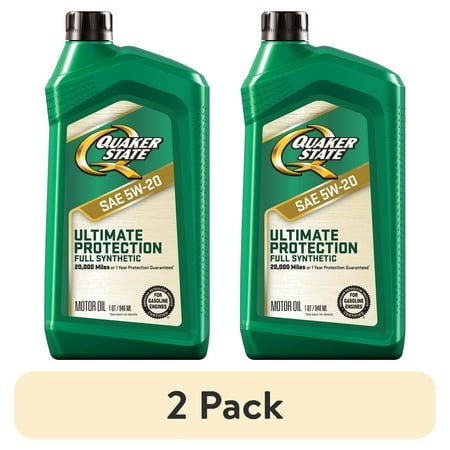 (2 Pack) Quaker State Ultimate Protection Full Synthetic 5W-20 Motor Oil  1 Quart