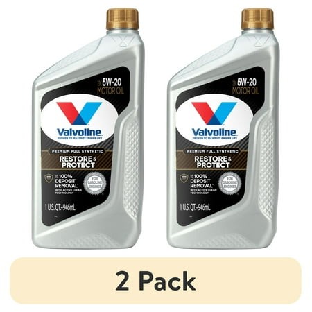 (2 Pack) Valvoline Restore & Protect Full Synthetic 5W-20 Motor Oil 1 QT