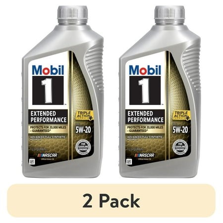 (2 Pack) Mobil 1 Extended Performance Full Synthetic Motor Oil 5W-20  1 Quart