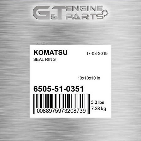 6505-51-0351 SEAL RING Fits KOMATSU (New OEM)