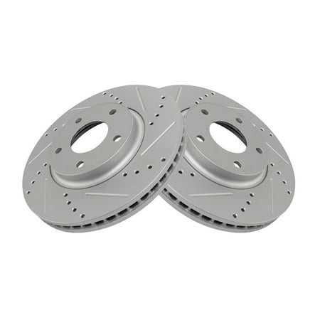 DAMAIJOY for Quest 04-09 11-17 for M45 03-04 for Q45 02-06 Brake Rotor Drilled & Slotted Coated Front Pair Cast Iron 1.02 Thickness 114 Mm4.5 in-Mount