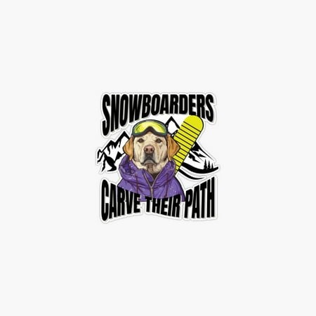 Onim Snowboarders Carve Their Path Dog Lover Sticker  Phone Decal Water Bottle Stickers Car Decals  Funny Birthday Gift