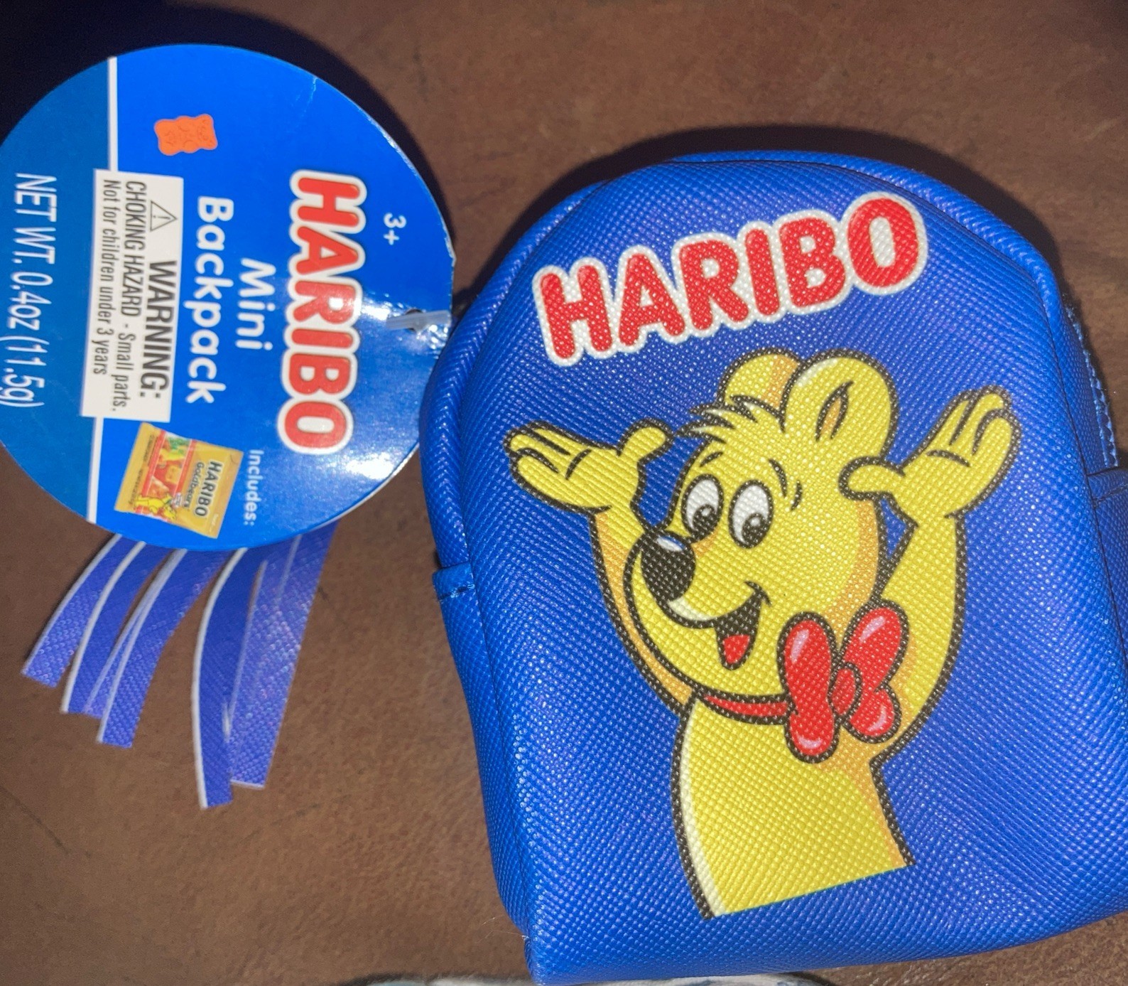 New HARIBO MINI BACKPACK KEY CHAIN GUMMY BEARS 3 INCHES X 4 INCHES- No Candy