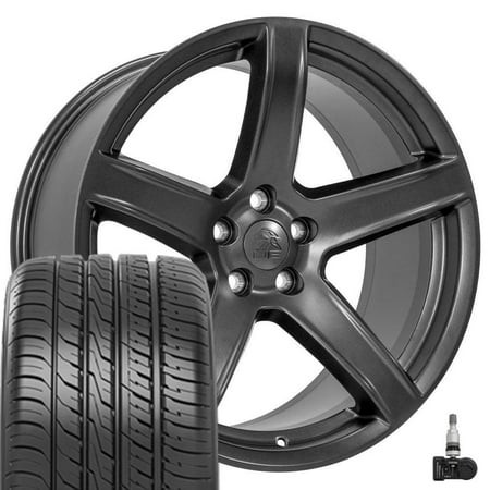 OE Wheels DG22 20 Inch Rims and Tires Fit Charger/Challenger SRT Hellcat Style 5x115 20x9 Satin Gunmetal - Hollander 2640 - IMove Gen 3 as 245/45-20 (