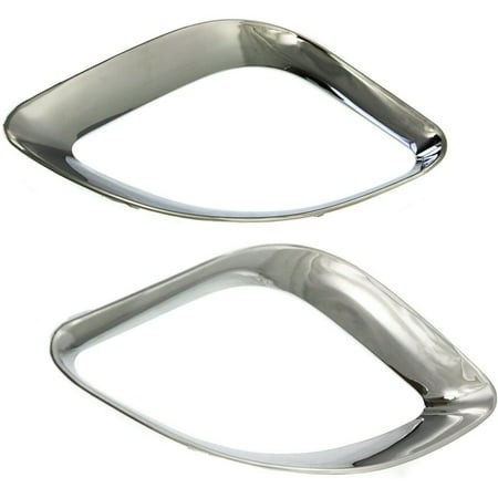 DAMAIJOY Grille Trims Grill Set of 2 Front Driver & Passenger Side Chrome LH Pair for Jeep for Grand Cherokee SRT8 12-13 & SRT 13-16 CH1039137 CH10381