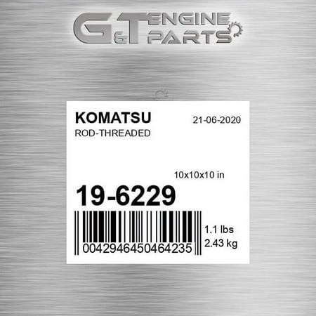 19-6229 ROD-THREADED Fits KOMATSU (New OEM)