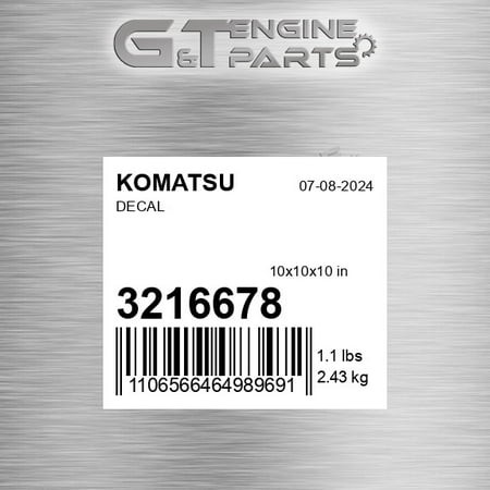 321-6678 DECAL Fits KOMATSU (New OEM)