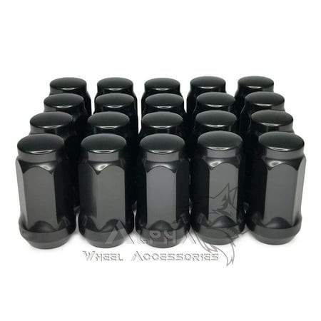 20 Black Lug Nuts 14x1.5 for 2008 - Newer Dodge Challenger Scatpack SRT 1.75