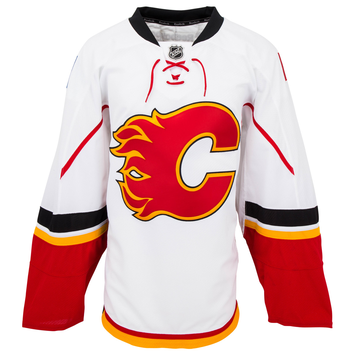Away Calgary Flames Reebok 7287 Authentic Hockey Jersey (2013-2016) | 56 | White | Away