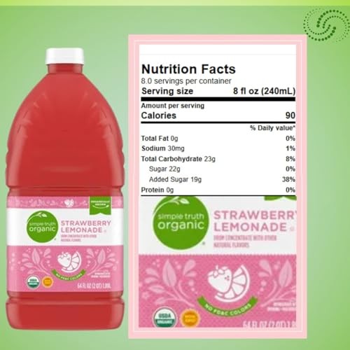 Simple Truth Organic Strawberry Lemonade Fruit Juice 64 Fl Oz Plastic Bottles 4 Pack thumbnail