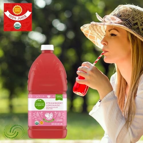 Simple Truth Organic Strawberry Lemonade Fruit Juice 64 Fl Oz Plastic Bottles 4 Pack thumbnail