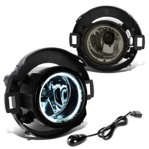 For 2005 to 2015 Nissan Frontier / Xterra Halo Ring Fog Lights+Switch+CCFL Power Inverter Smoked Lens 06 07 08 09 10 11 12 13 14 Left+Right