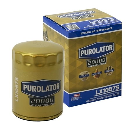 Purolator LX10575 Purolator 20K Oil Filter with 20 000 Mile Protection for Select Ford  Jeep  Chevrolet  RAM  and More
